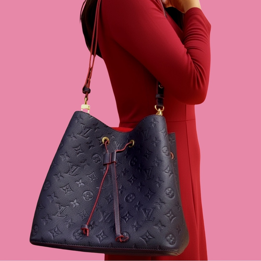 Louis Vuitton Empreinte Neonoe Marine Rouge Red Blue